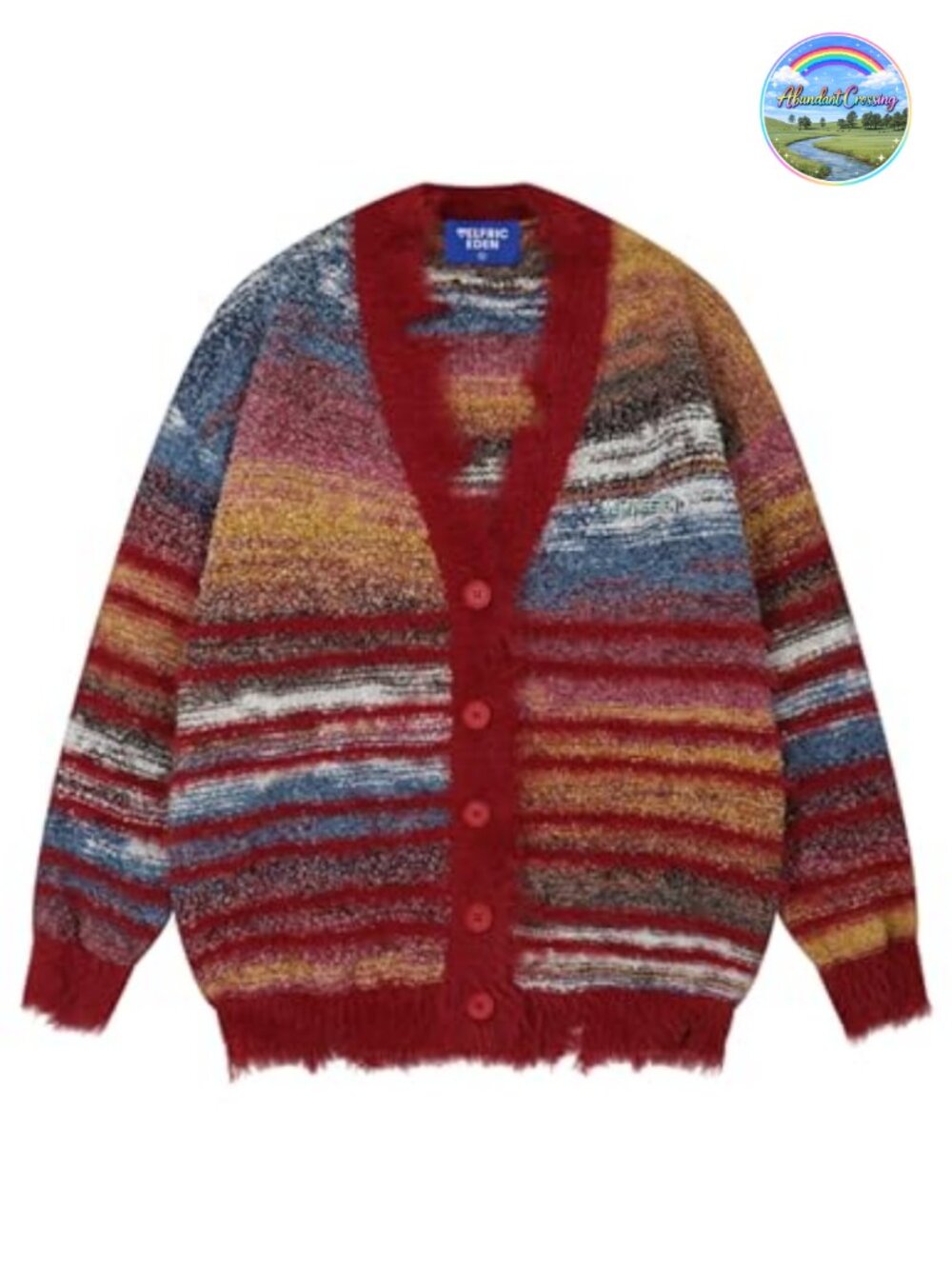 Y2K Oversized Pinstripe Knit Cardigan Open Front Long Sleeve Streetwear